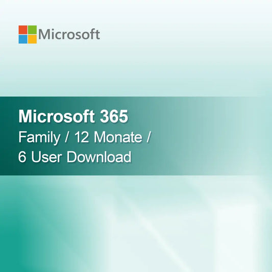 Microsoft 365 Family / 12 måneder / 6 brukere nedlasting